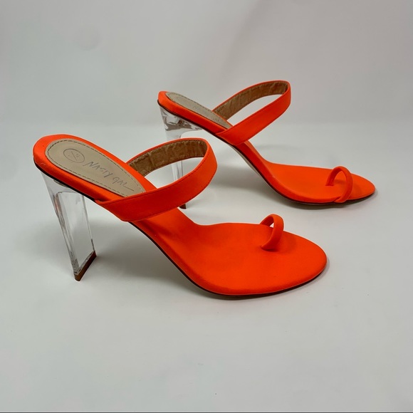 Nasty Gal Bright Orange High Heel Sandals - Picture 15 of 16